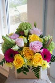 Floretta Flower Box in bright & cheery colours, medium size