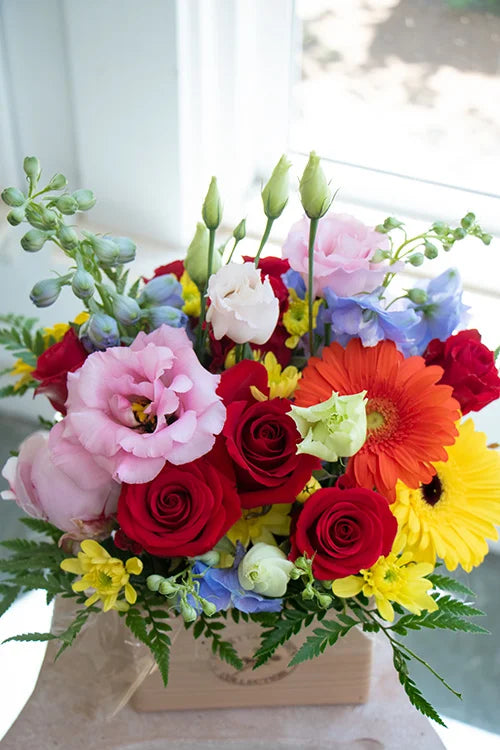 Floretta Flower Box in bright & cheery colours, medium size