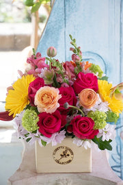 Floretta Flower Box in bright & cheery colours, medium size