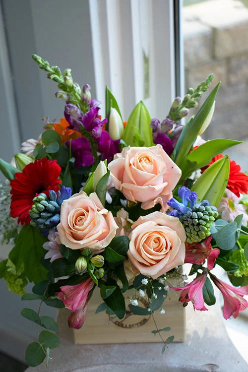 Floretta Flower Box in bright & cheery colours, medium size