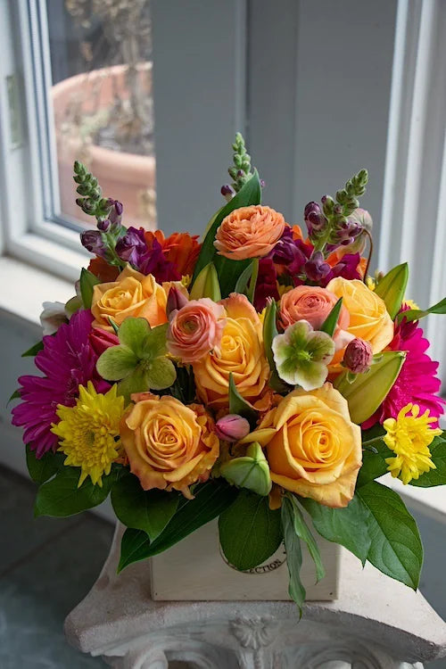 Floretta Flower Box in bright & cheery colours, medium size