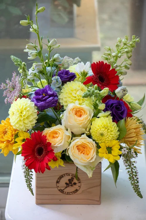 Floretta Flower Box in bright & cheery colours, medium size