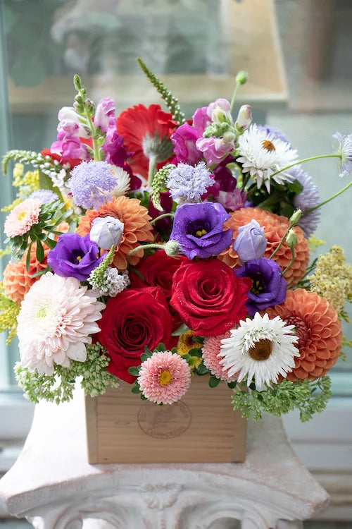 Floretta Flower Box in bright & cheery colours, medium size