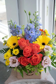 Floretta Flower Box in bright & cheery colours, medium size