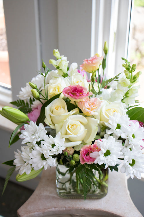 Sympathy Vase Arrangement in pastel colours, standard size